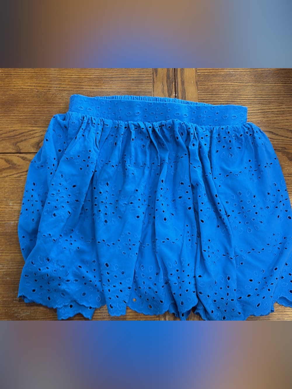 Torrid Bright Blue Eyelet Mini Skirt